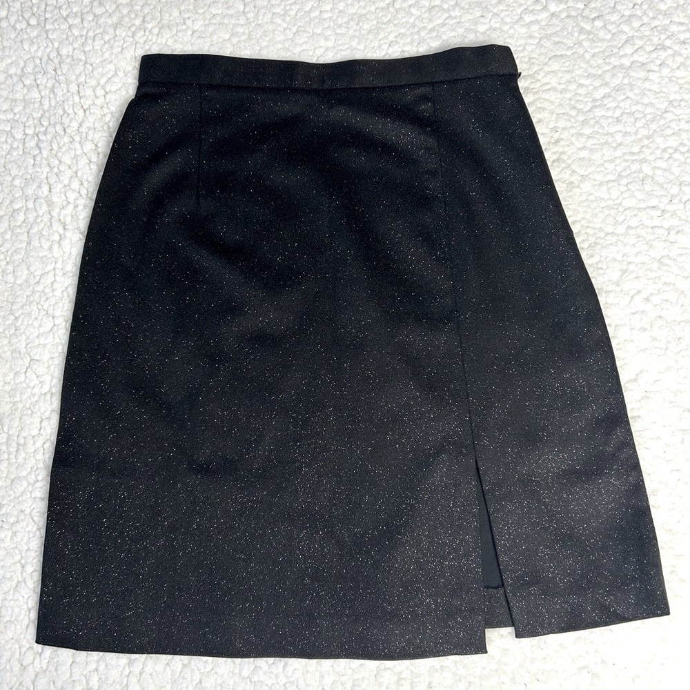 Trussardi Jeans Women's Skirt Size 44/M Black Metallic Sparkle Made In Italy